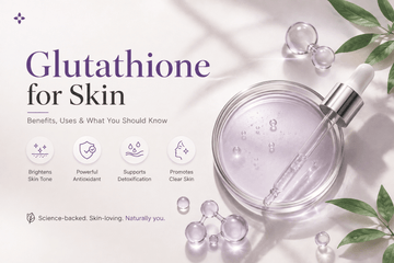 L-Glutathione supplement highlighting antioxidant support and inside-out skin wellness for a healthy, youthful appearance.